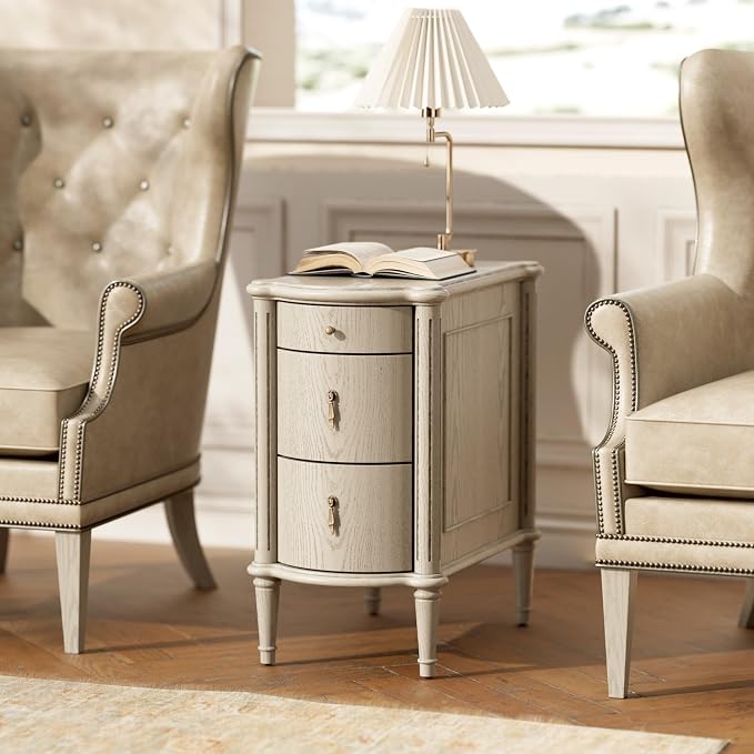 STO'SENSE Nightstand w/Charging Station & 3 Drawers, Pre-Assembled, Vintage - Image 6