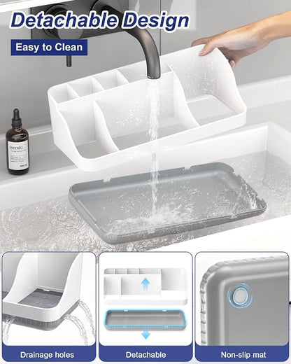 Bathroom Counter Organizer and Storage, 7 Slots Detachable Toothbrush Holders - Image 3