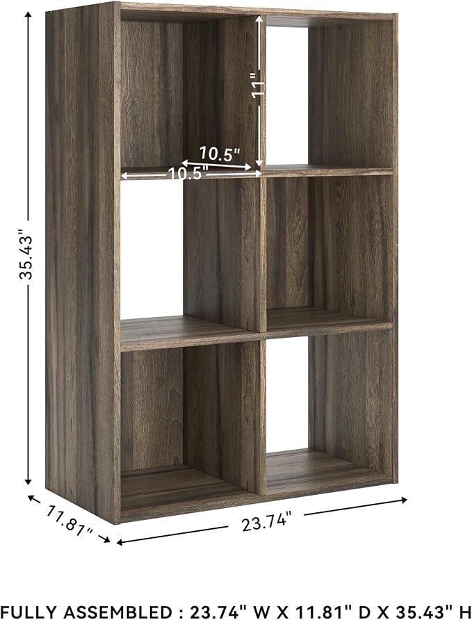 Signature Design by Ashley Shallifer 6 Cube Storage Organizer or Bookcase - Image 3