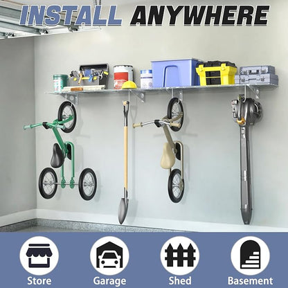 WALMANN 2-Pack Garage Wall Shelves, 1 x 4 ft/12 * 48 inch Wall Mounted Storage - Image 2