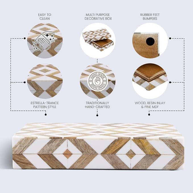Handicrafts Home White Decorative Storage Box - Image 2