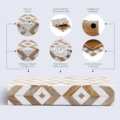 Handicrafts Home White Decorative Storage Box - Image 2