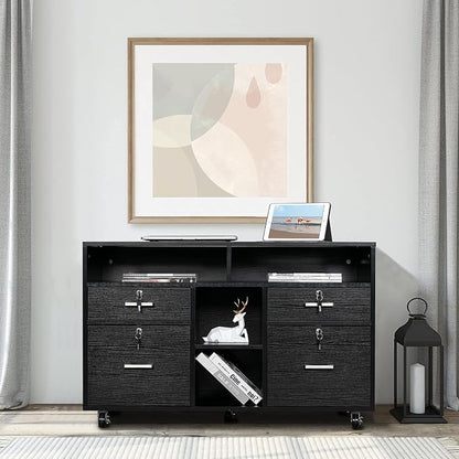 VINGLI Wood Mobile File Cabinet - Image 8