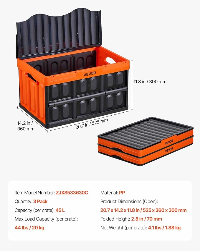 VEVOR Plastic Collapsible Storage Bins - Image 7