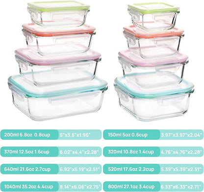Vtopmart 8 Pack Glass Food Storage Containers - Image 2