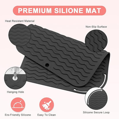 Plus Size Silicone Heat Resistant Mat, Portable Travel Hot Tools Pad Cover - Image 3