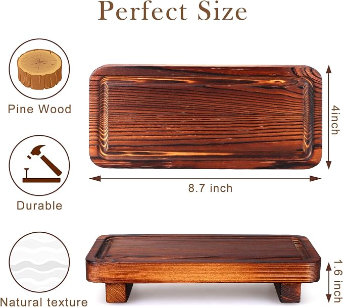 Small Kitchen Sink Soap Tray for Counter Dish Soap Dispenser Holder Wooden - Image 6