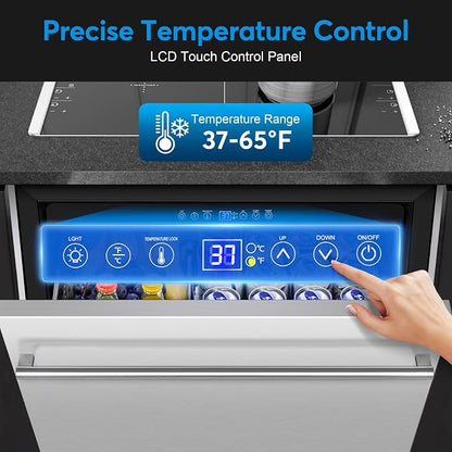 Under Counter Beverage Refrigerator 24 Inch, Outdoor Drawer Fridge Stainless - Image 2