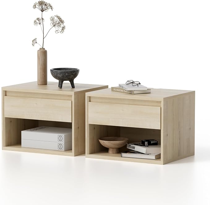 Floating Nightstand Set of 2, Wall Mounted Bedside Table - Image 7