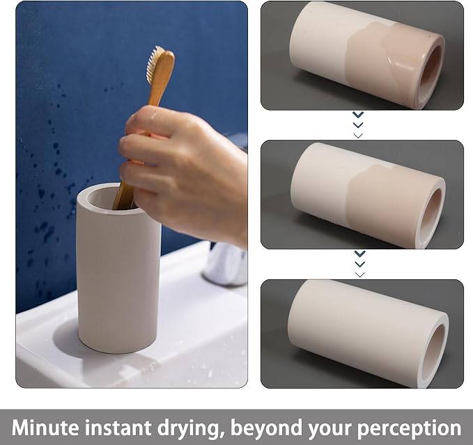 Diatomite Toothbrush Holder for Bathroom Sink, Countertop Organizer, Quick Dry - Image 2