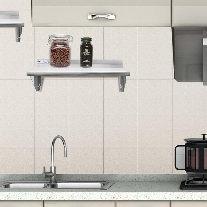 Hally Stainless Steel Shelf 14 x 24 Inches 250 lb Commercial Wall Mount - Image 6