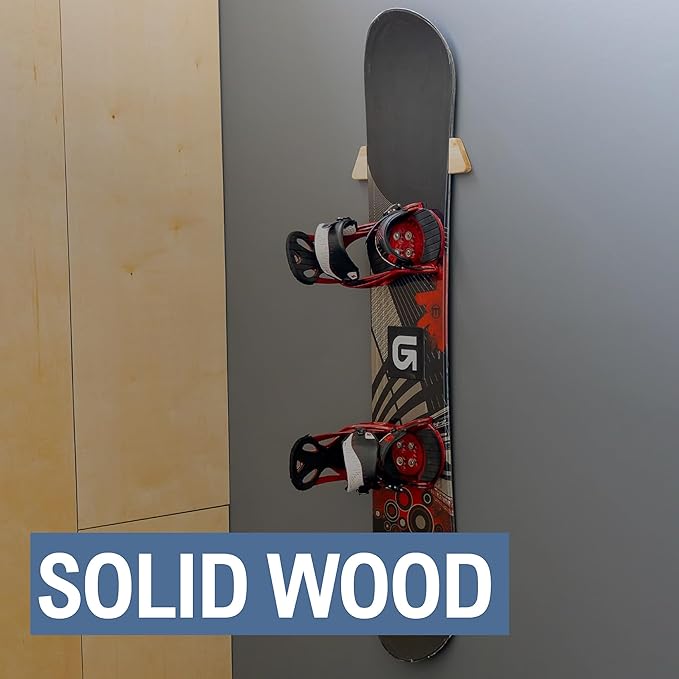 StoreYourBoard Minimalist Wood Snowboard Rack, Wall Mount Storage Display - Image 4