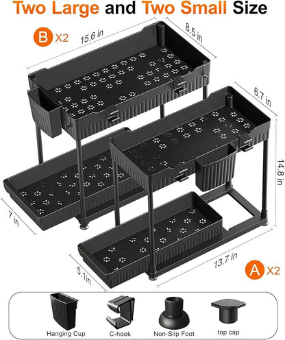 Sevenblue 4-Pack 2-Tier Under Sink Organizer - Image 2