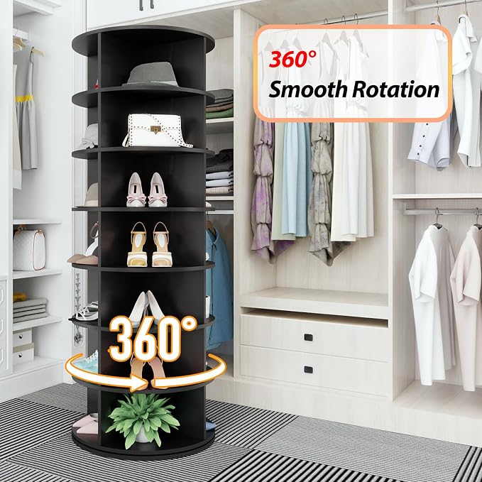 Rotating Shoe Rack, 7-Tier Spinning Shoe Rack, Free Standing Rotating Shoe Rack - Image 3