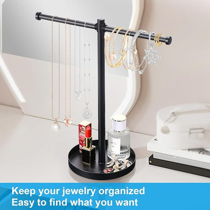Jewelry Necklace Organizer Stand, 12.9" Tall Sturdy Metal Jewelry Stand - Image 5