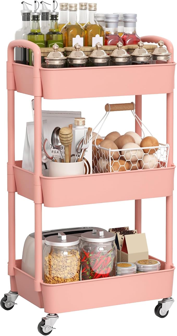 Sywhitta 3-Tier Plastic Rolling Utility Cart - Image 7
