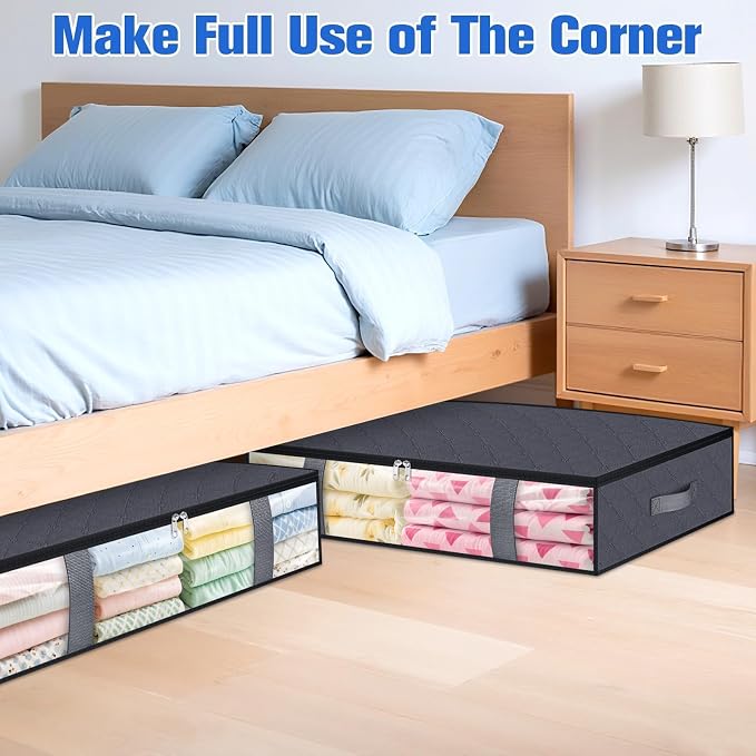 Under Bed Storage Containers, 6 Pack Blanket Storage Bags, Collapsible Storage - Image 7