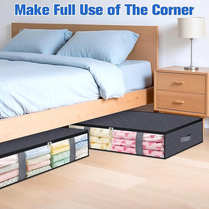 Under Bed Storage Containers, 2 Pack Blanket Storage Bags, Collapsible Storage - Image 7