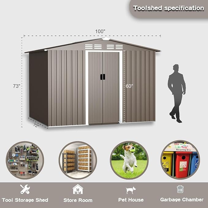 Kullavik 8FT x 6FT Outdoor Storage Shed - Image 2