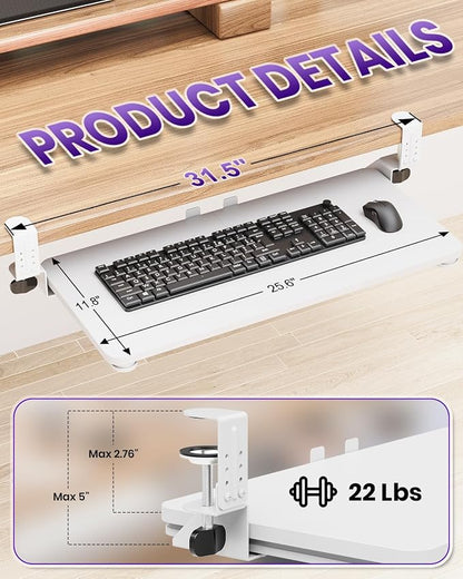 Ergonomic Keyboard Tray Under Desk, Pull Out - Image 2