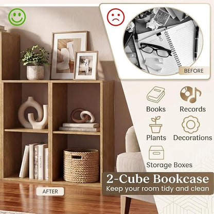POWERSTONE 2 Cube Storage Organizer, 2 Tier Cubby Bookshelf Freestanding - Image 6