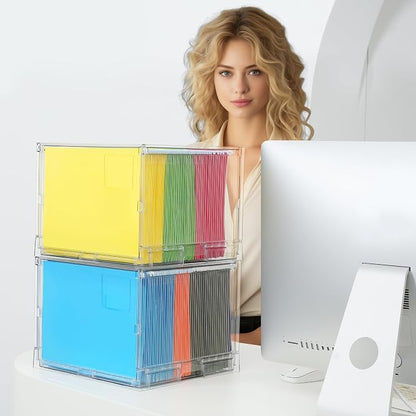 MUKAI File Box Organizer, Hanging Folder Storage Boxes, File Folder Organizer - Image 5