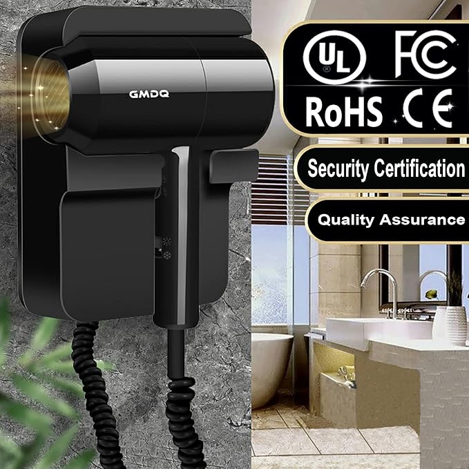 Hotel Wall Mounted Hair Dryer for Bathroom, Restroom Professional Blow Dryer - Image 5