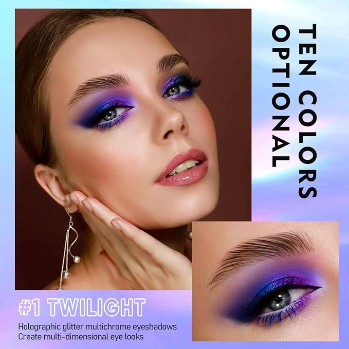 MAKI YIKA Glitter Eyeshadow Purple Liquid Multichrome Eyeshadows Long Lasting - Image 3