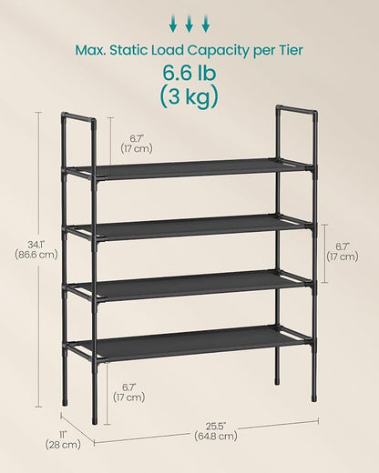 SONGMICS 4-Tier Shoe Rack, Shoe Storage - Image 2