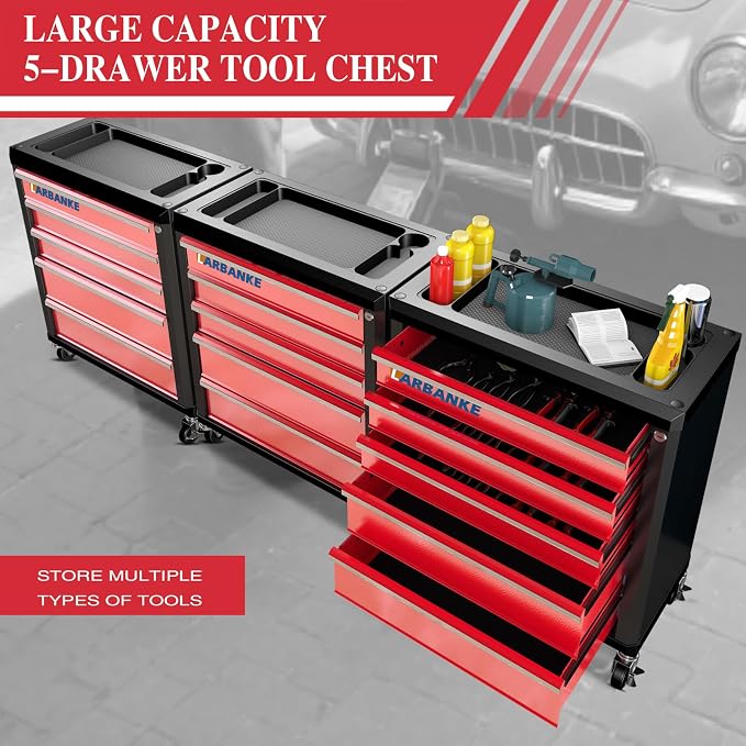 LARBANKE 5 Drawer Rolling Tool Chest - Image 8