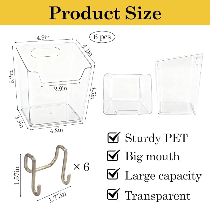 Klmnop 6 Pack Large Grid Wall Bins - Image 2
