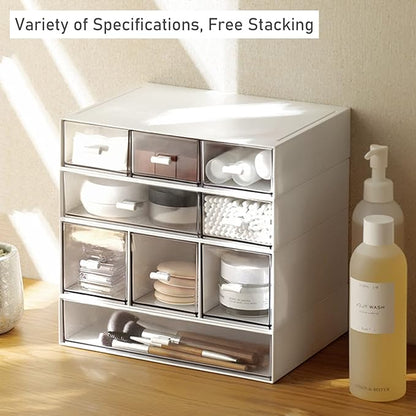 Desk Organizer-Stackable Storage Drawers, Plastic Compact Desk Storage Box - Image 7