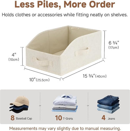StorageWorks Closet Baskets for Organizing, Trapezoid Storage Bins, Linen - Image 6