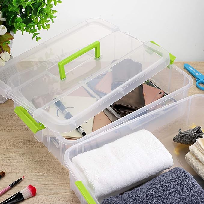 JUXYES 2-Tiers Stack Carry Storage Box - Image 8