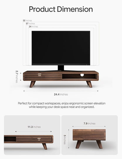 Tinamo 24" Wooden Monitor Stand Riser - Image 2