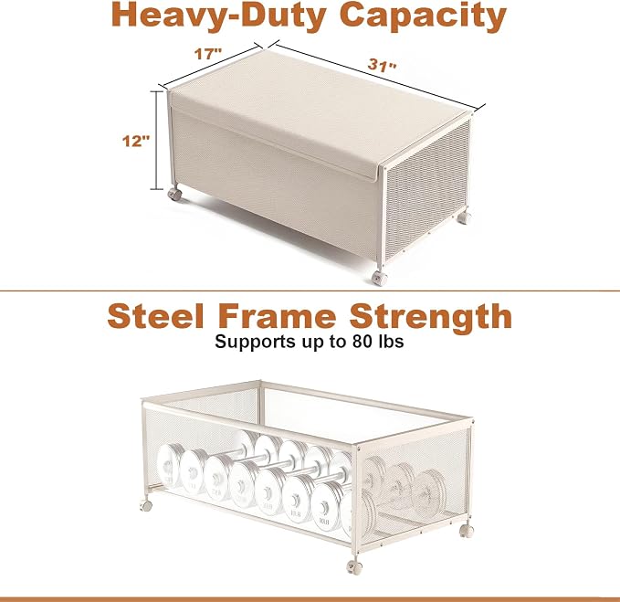 2 Pack Under the Bed Storage Containers, 12 inch Height Under Bed Shoe Storage - Image 4