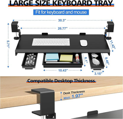 Large Height Adjustable Keyboard Tray - Image 3