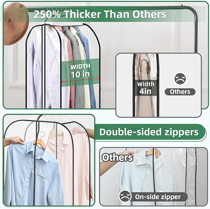 LANDNEOO 6 Pack Clear Garment Bags - Image 4