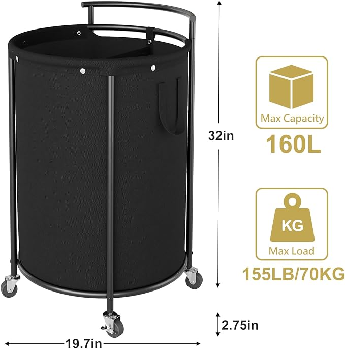 Chrislley 160L Double Laundry Hamper - Image 3