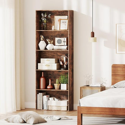 Giantex 5-Tier Bookshelf Set of 2, Freestanding Bookcase - Image 8