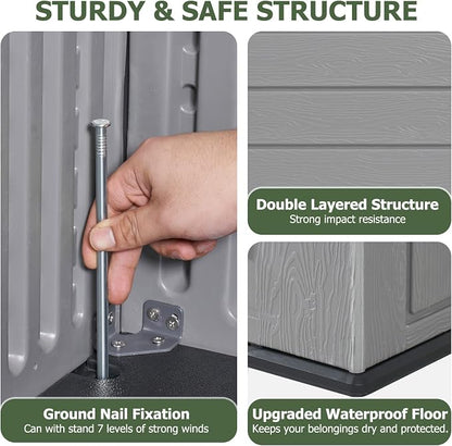 Aoxun 61 Cu.Ft Outdoor Storage Shed, Widened Outdoor Storage Cabinet Waterproof - Image 4