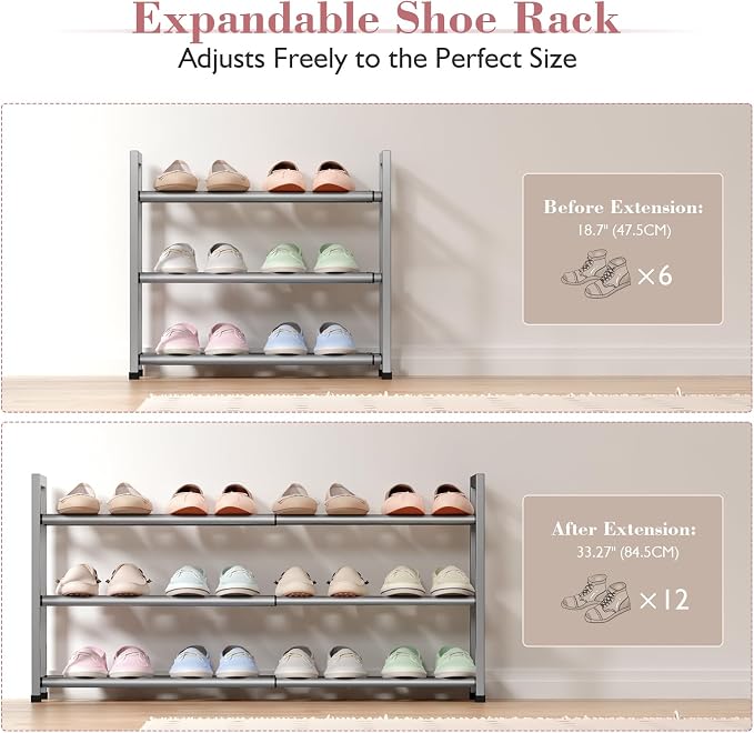 Bumusty 3-Tier Expandable Shoe Rack - Image 4
