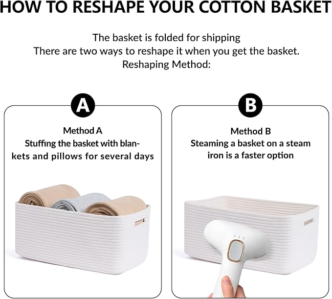 Large Storage Baskets for Shelves, Closet Organizers Bins for Clothes Blanket - Image 7