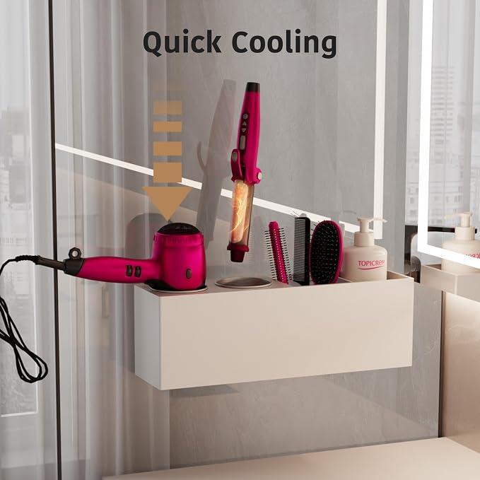 Wall Mount Hair Tool Organizer, Acrylic Hair Dryer Holder - Image 5