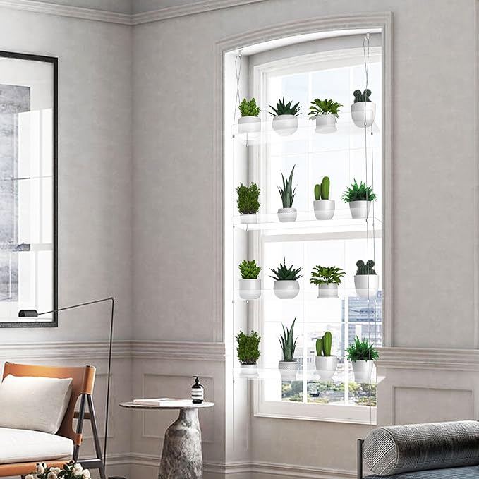 2-Pack Hanging Clear Plant Shelves - Image 6