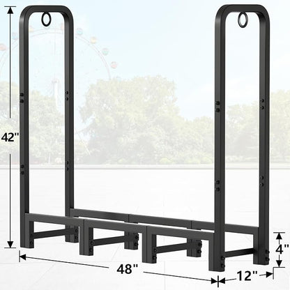 Amagabeli Firewood Log Rack Outdoor 4ft Heavy Duty Logs Holder - Image 8