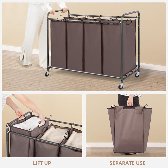 STORAGE MANIAC Laundry Sorter, 4 Section, Laundry Hamper - Image 4