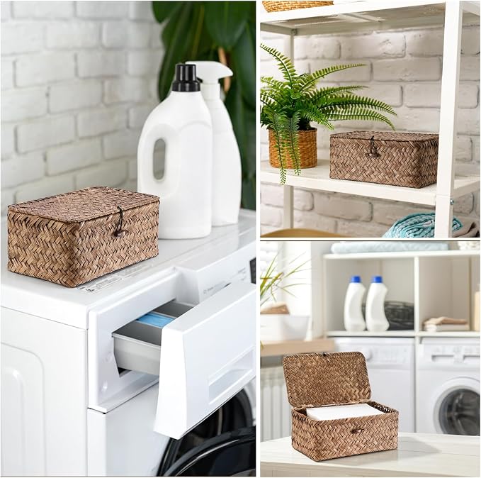 Dryer Sheet Holder, Woven Seagrass Dryer Sheets Storage Container - Image 8