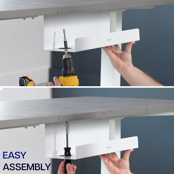 VIVO Under Desk 17 inch Extra Deep Cable Management Trays, Power Strip Holders - Image 9