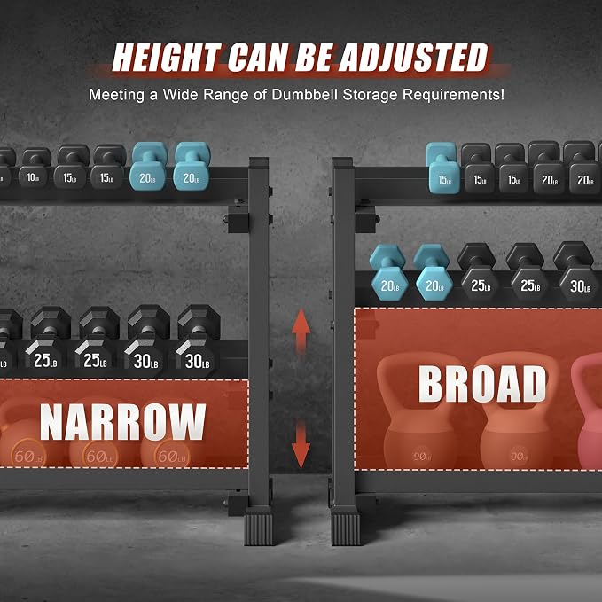 3-Tier Dumbbell Rack, 1200LB Capacity Adjustable Weight Rack - Image 3